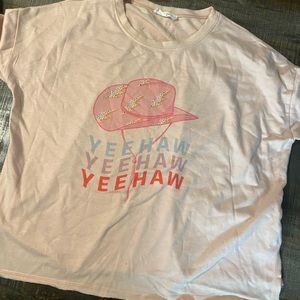 Pink YEEHAW tee